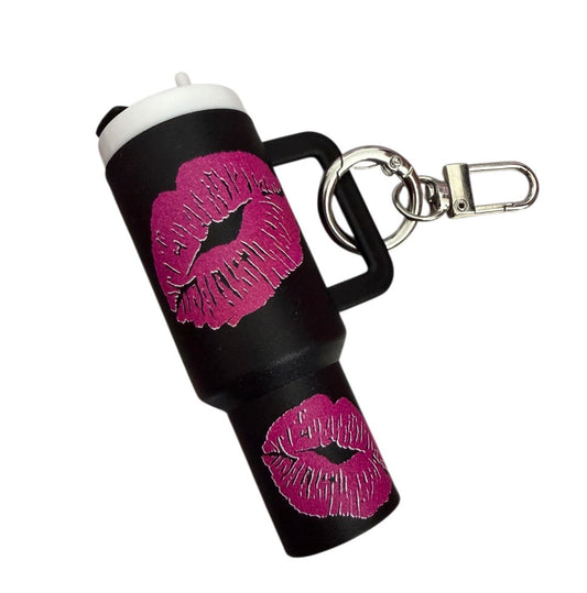 Lips black  Cup Storage keychain