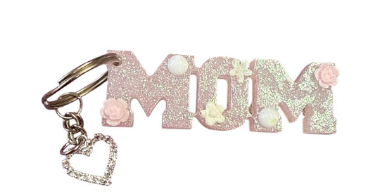 Mom resin keychain