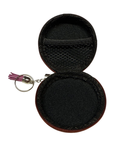 Lv pink brown lines storage keychain