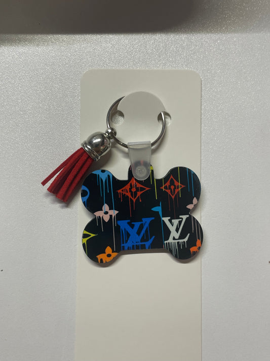 Lv drip dog tag Keychain