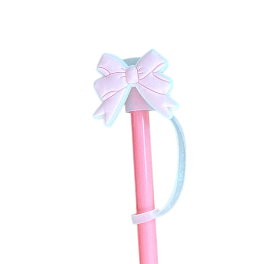 Pink ribbon Straw  Topper