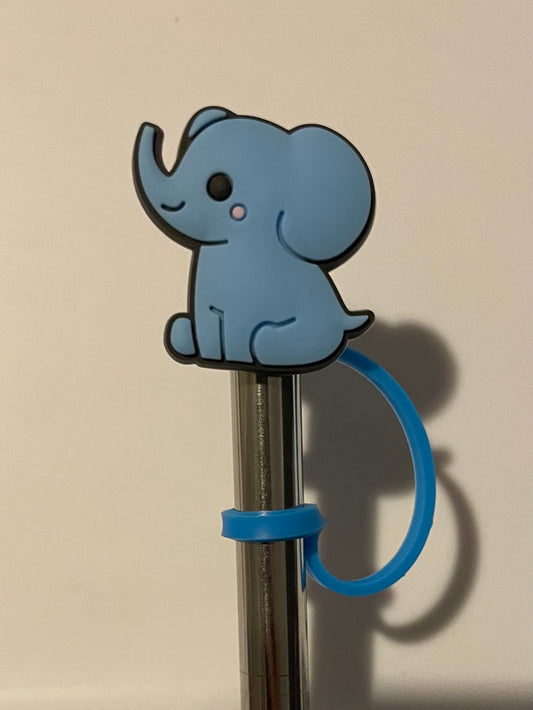 Blue Elephant Straw Topper