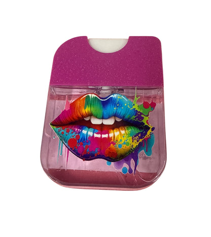 Same b*tch different day lips  glitter passion fruit hand sanitizer