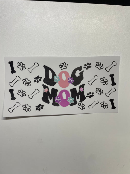 Dog mom black bones Cup Transfer