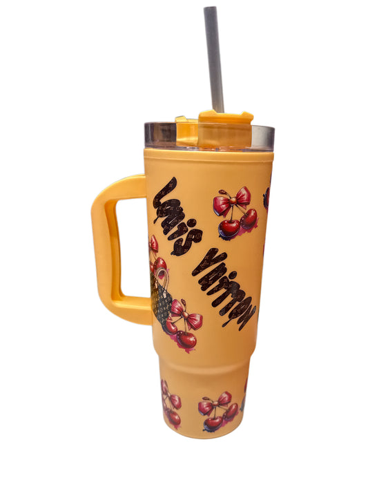 Lv cherry peachy plastic tumbler