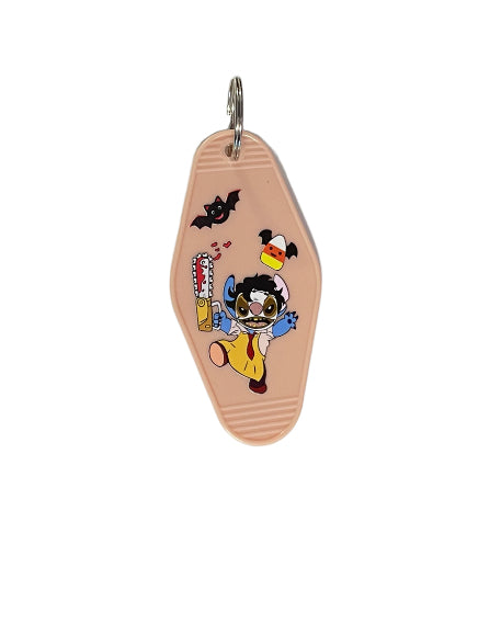 Stitch leather face Motel Keychain