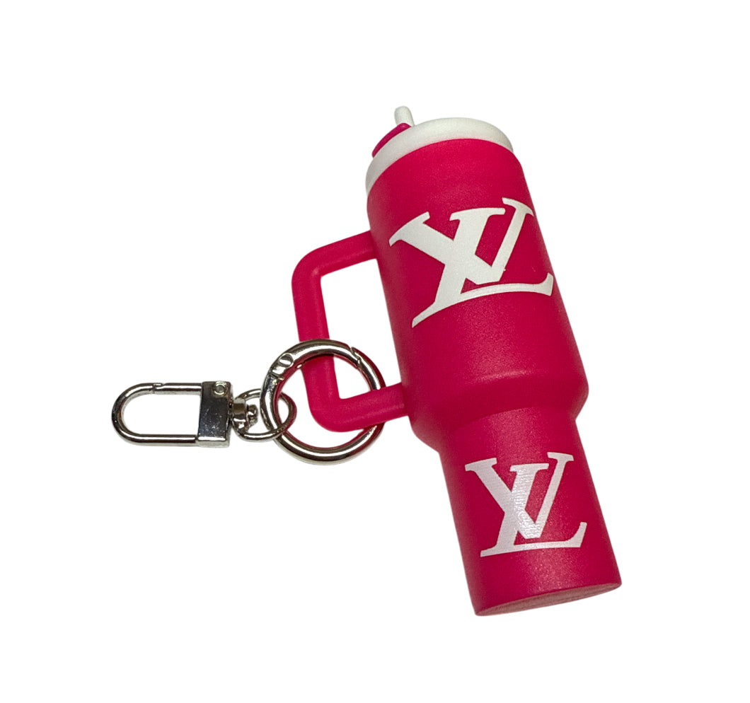 Hot pink & white Cup Storage keychain