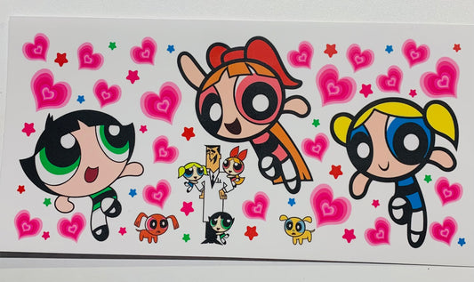 Powerpuff Girls Small Hearts Cup Transfer