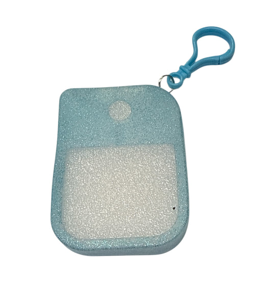 Blue glitter hand sanitizer case