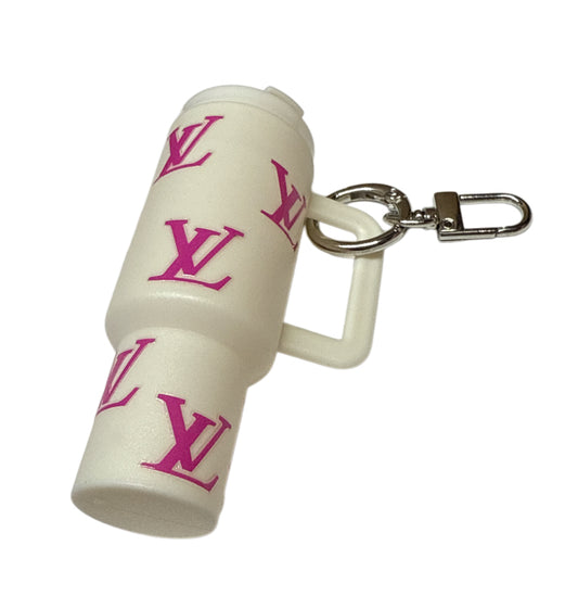 Lv pink WhiteCup Storage keychain