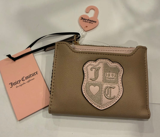 Beige & pink .extra pull out card holder with zipper Wallet  Juicy couture