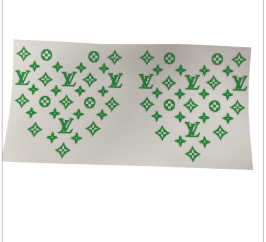 Heart lv green Cup Transfer