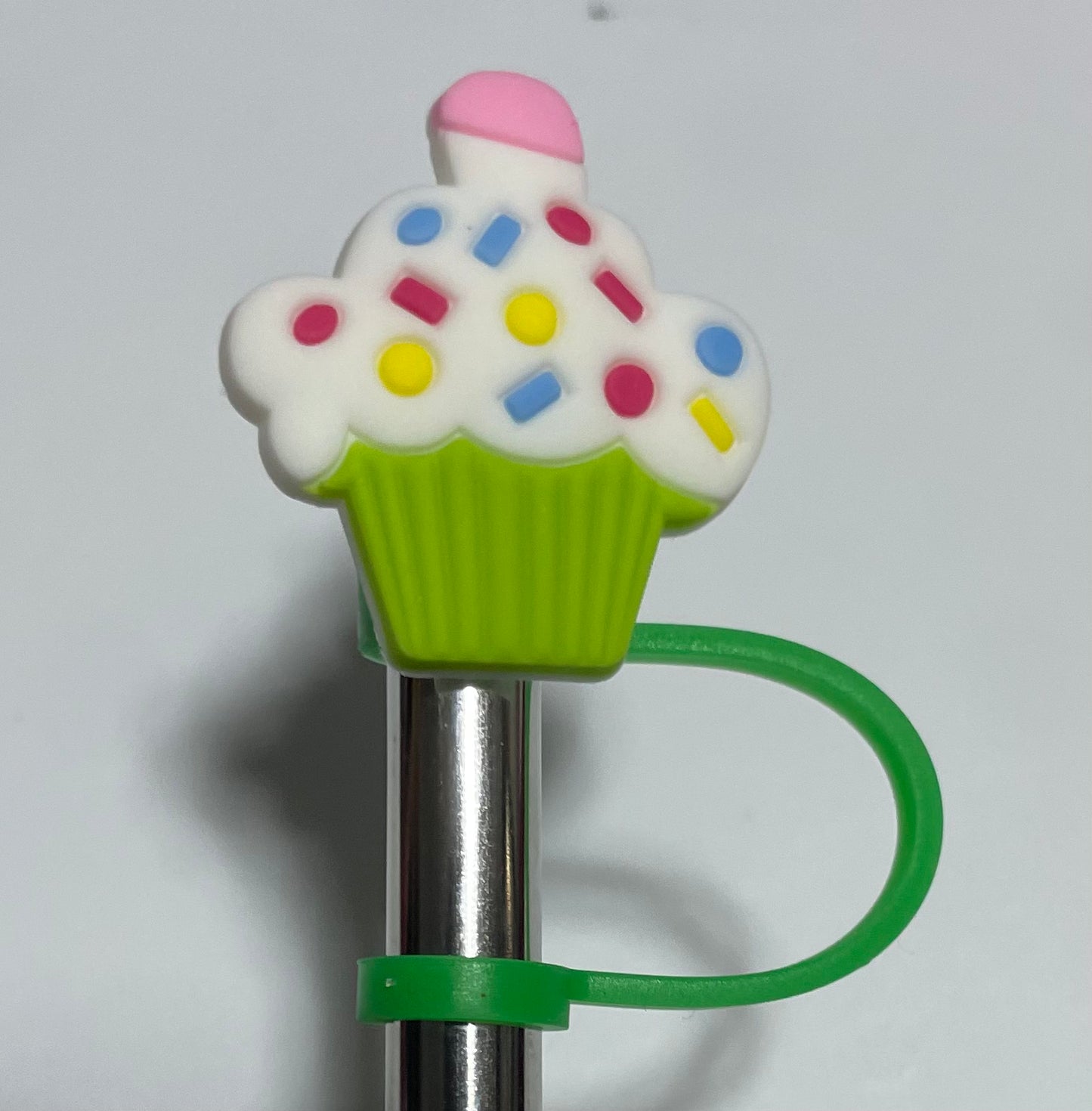 Green Cupcake Straw Topper