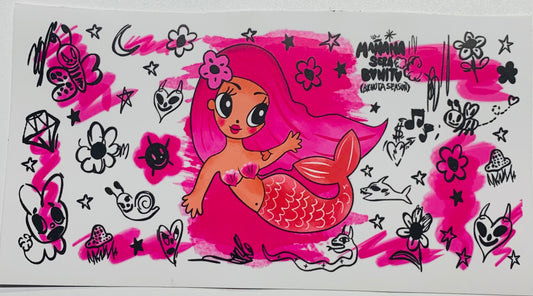 Karol G Manana  Sera Bonito Bitchota Season Pink Mermaid Cup Transfer