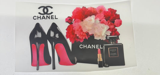Chanel Flowers Purse Lipstick & Shoes Heat Transfer