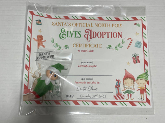 Green Baby Elf with Birth Certificate