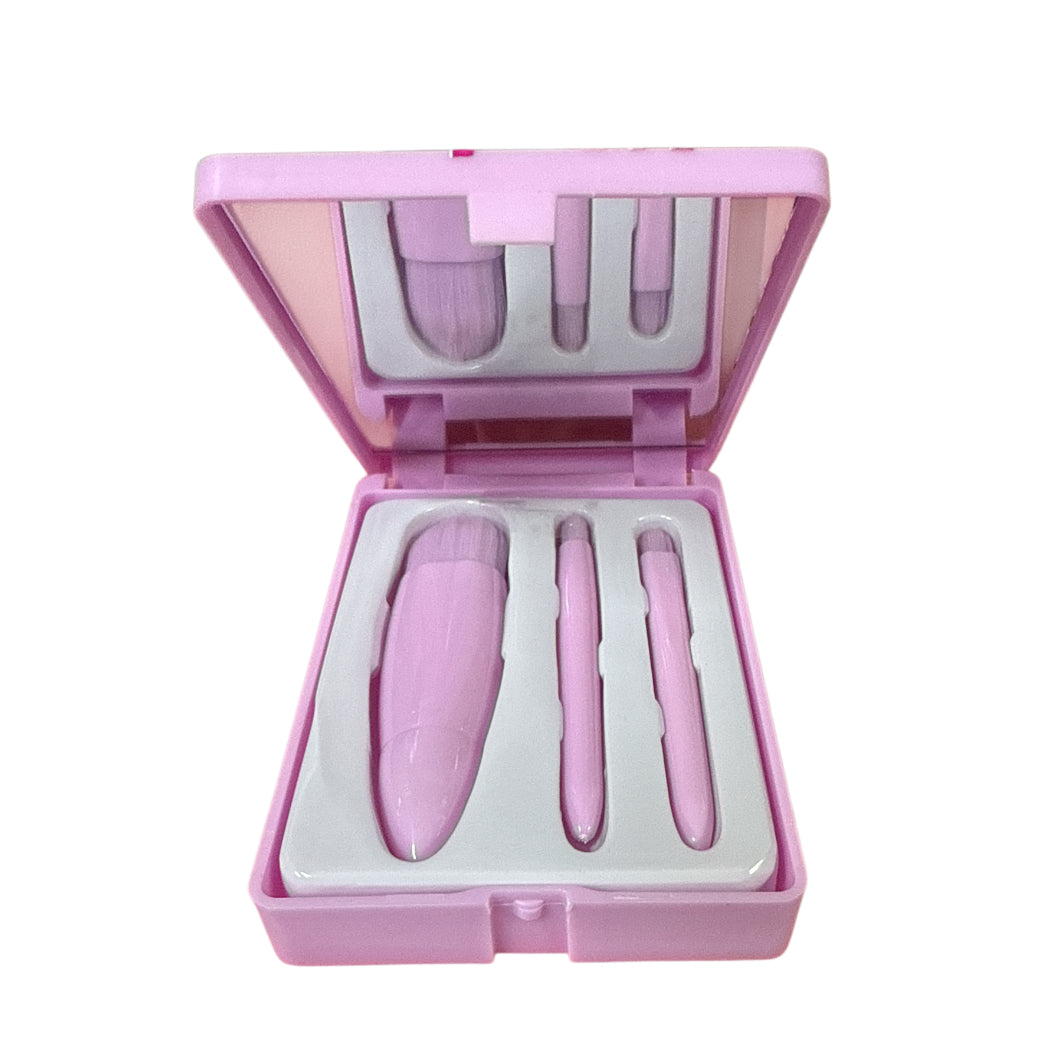 Lv pink lips mirror with makeup brushes