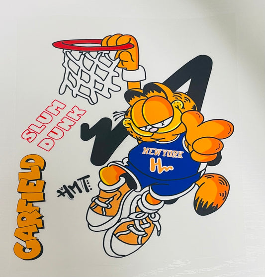 Garfield Slam Dunk New York DTF Heat Transfer