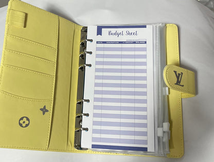 Yellow LV Budget Binder Book With Pen