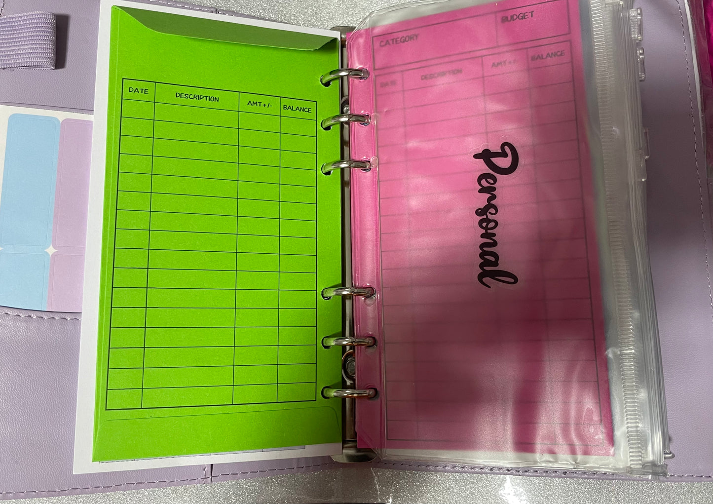 Purple Girl Boss Budget Binder Book With Pen