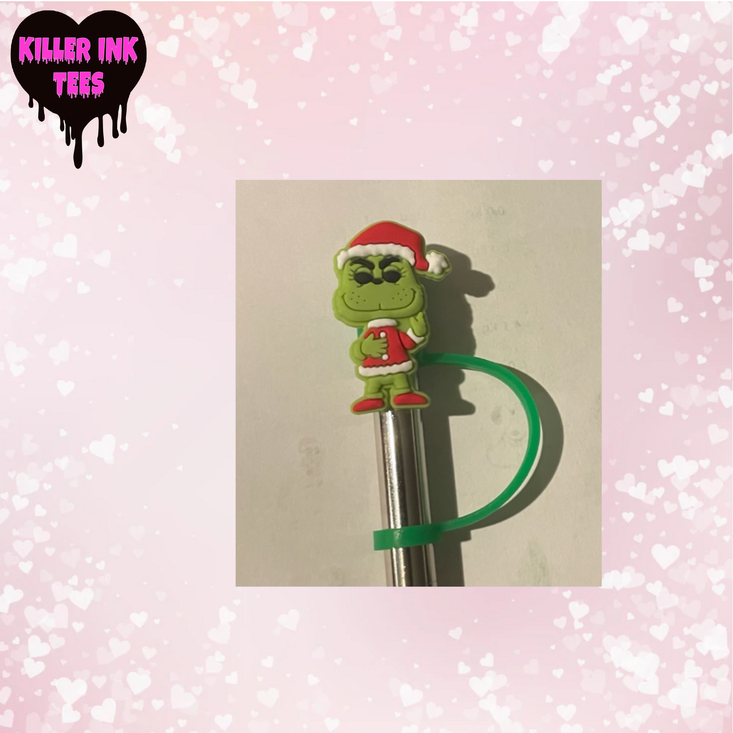 Christmas Grinch Straw Topper