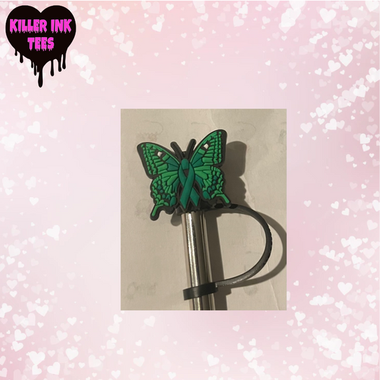 Green Butterfly Straw Topper