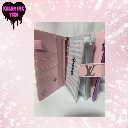 LV Pink Silver Budget Binder Free Pen Included