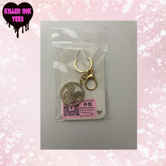Gold Mickey Mouse Metal Keychain