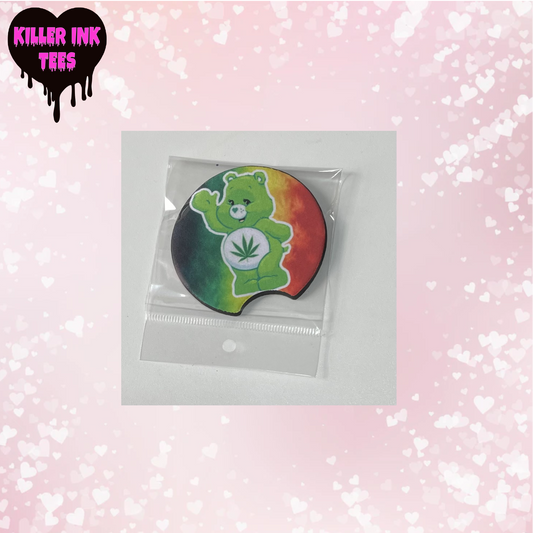 Weed Bear Colorful Cup Coaster For Vehicle