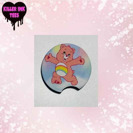 Pink Bear Cup Coaster For Vehicle
