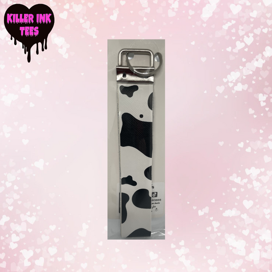 Cow Keychain/ Key fob holder Wristlet
