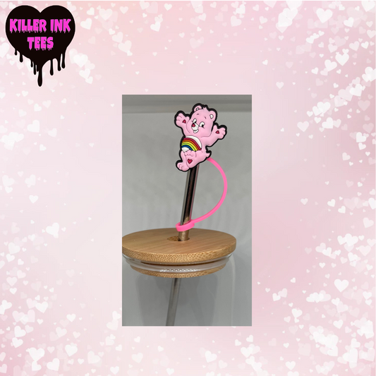 Pink care Bear Straw Topper
